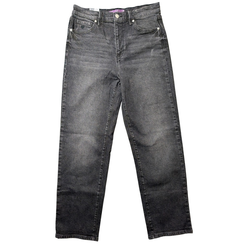 Gloria Vanderbilt Jeans Womens 8 Relaxed Straight Black Faded Stretch Denim